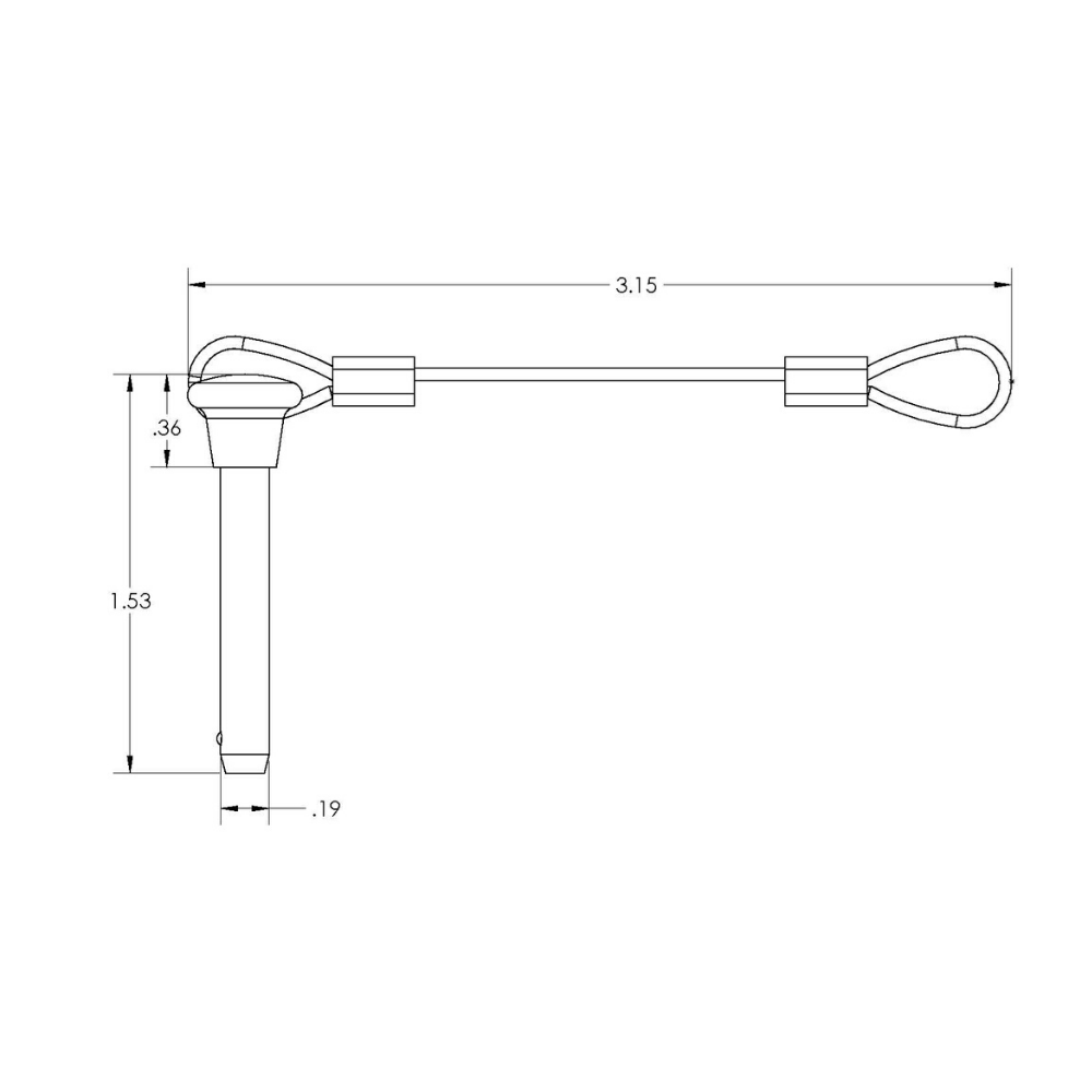 Stainless Steel Pin and Lanyard with Plastic Knob
