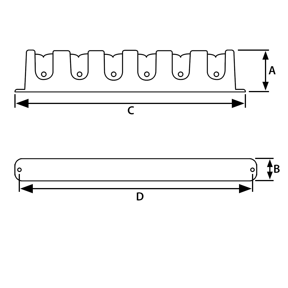 Vertical Rod Rack, For 6 Rods