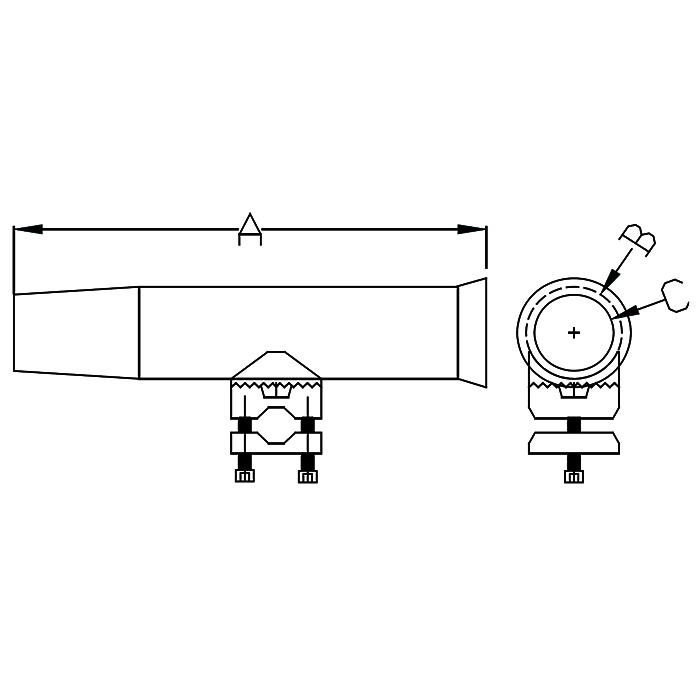 Stainless Steel Clamp-On Rod Holder, Tapered
