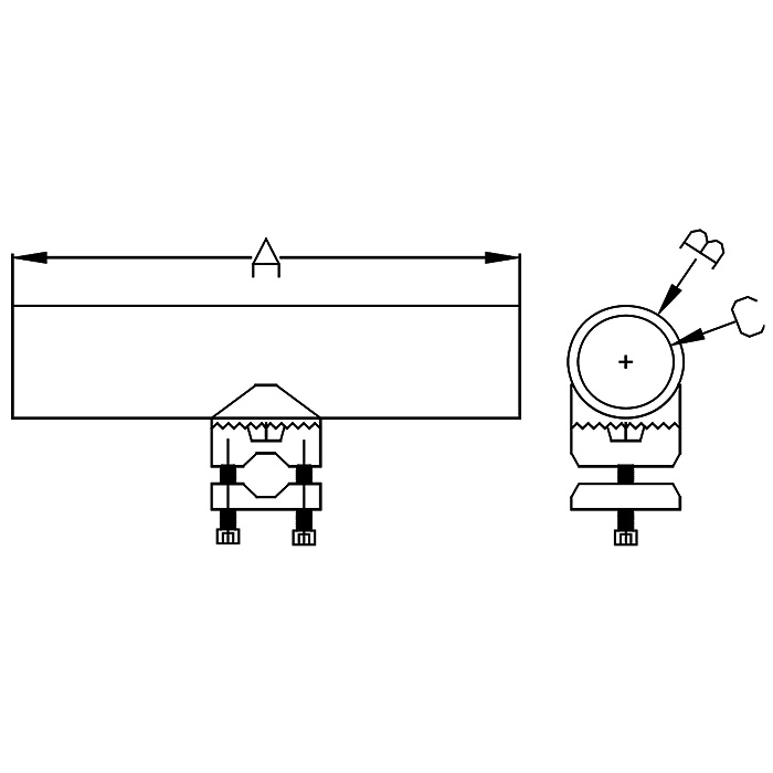 Stainless Steel Clamp-On Rod Holder, Straight