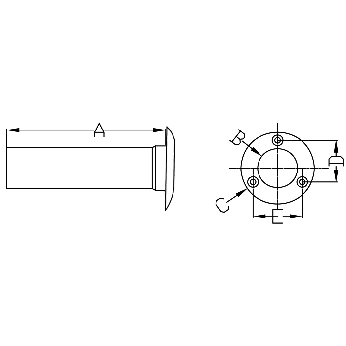 Stainless Steel Round Rod Holder, 0 Deg. Flange w/ White Liner