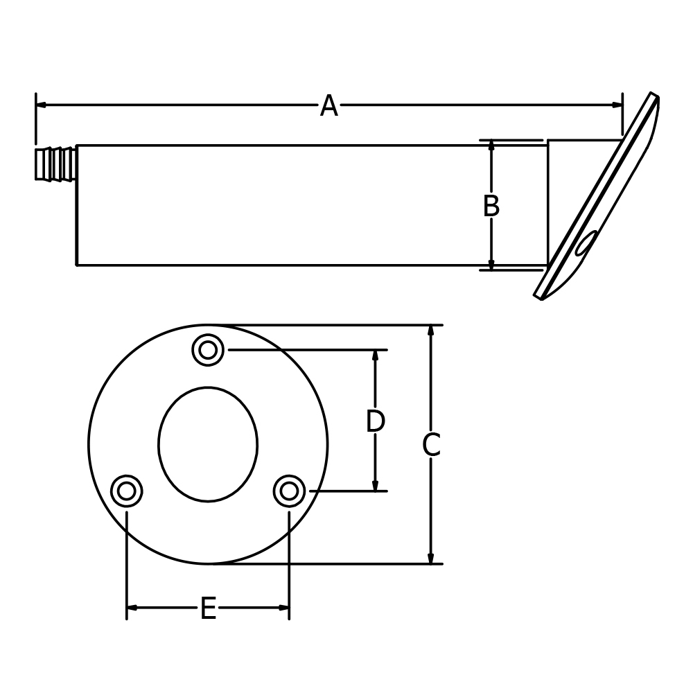 Round Heavy Duty Stainless Steel Rod Holders with Drain Tail
