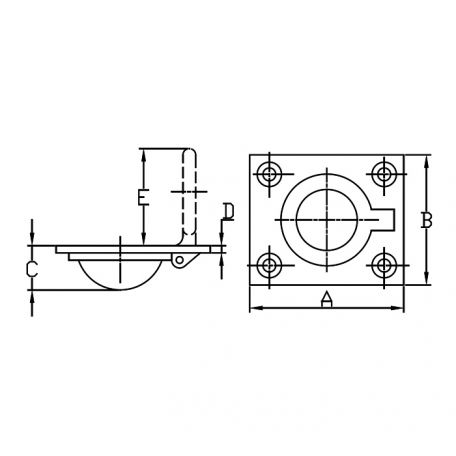 Flush Ring Pull, Chrome-Plated Brass 
