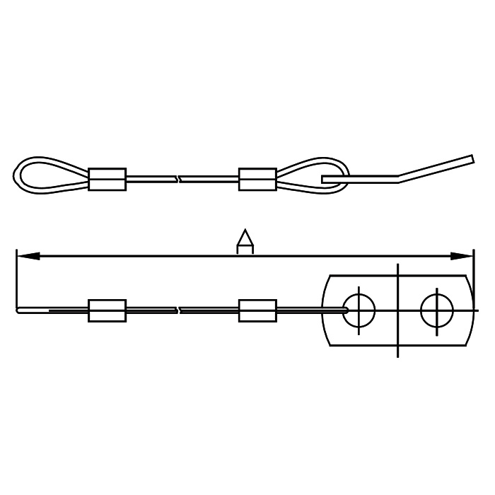 6” Stainless Steel Nylon Coated Lanyard with Tab