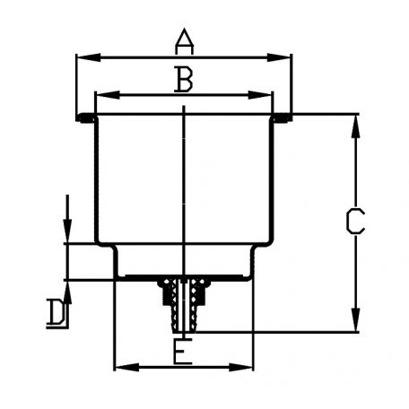 Stainless Steel Recessed Drink Holder with Drain Tube