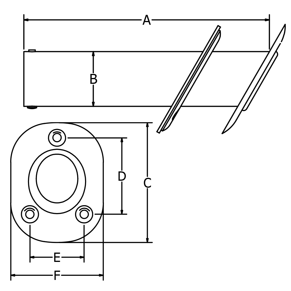 Stainless Steel Rod Holder with Black PVC Liner
