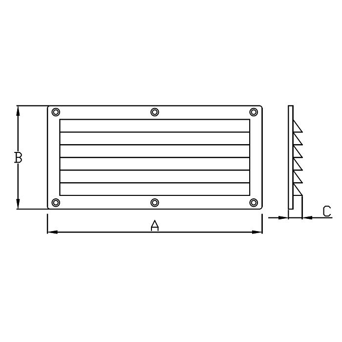 Black Plastic Louvered Vent