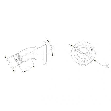 Stainless Steel 30° Angled Deck Fill, 3-Gas Marking, 1-1/2