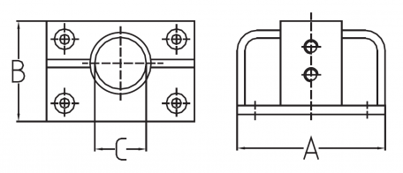 Double Lifeline Stanchion Base
