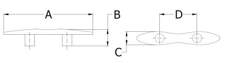 Stainless Steel 316 Stud Cleat 