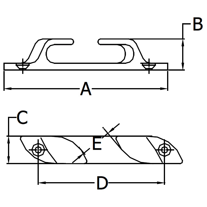 Stainless Steel Angled Bow Chocks 