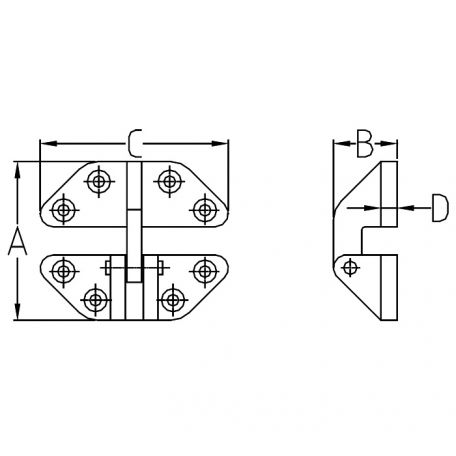 Stainless Steel Hatch Hinge (Pair)
