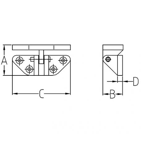 Stainless Angle Base Hatch Hinge (Pair)
