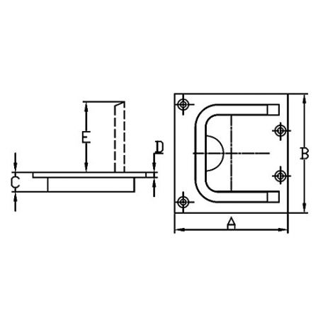 Stainless Steel Boat Lift Pull Ring Handle, 56mm x 76mm