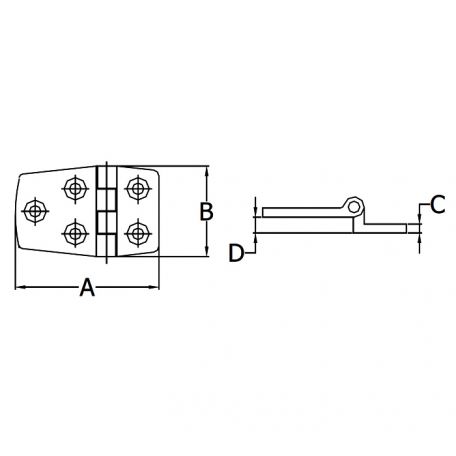 Stainless Offset Hinge 2-1/8” x 1-1/2” (Pair) 