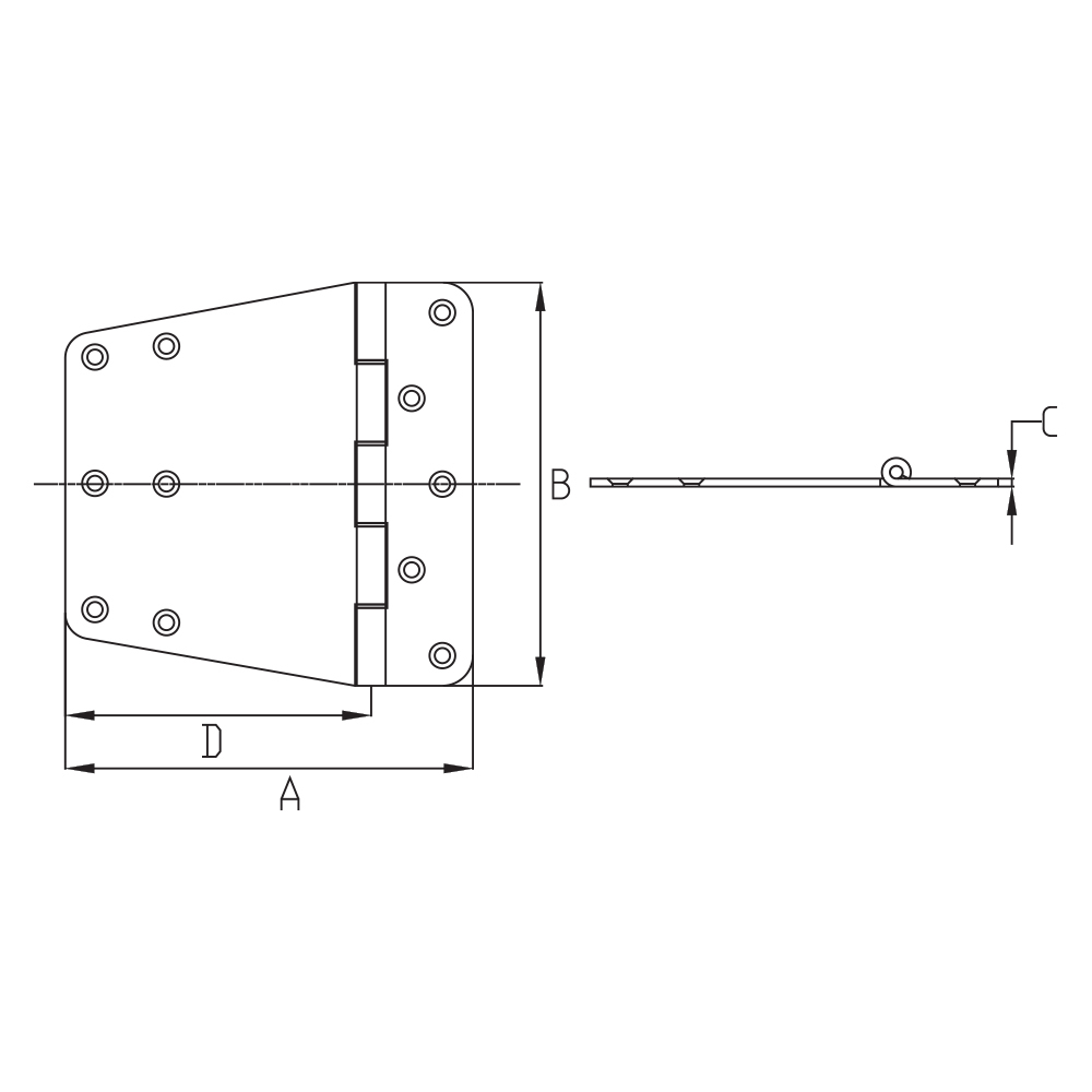 Stainless Steel Dive Door Hinge, 10
