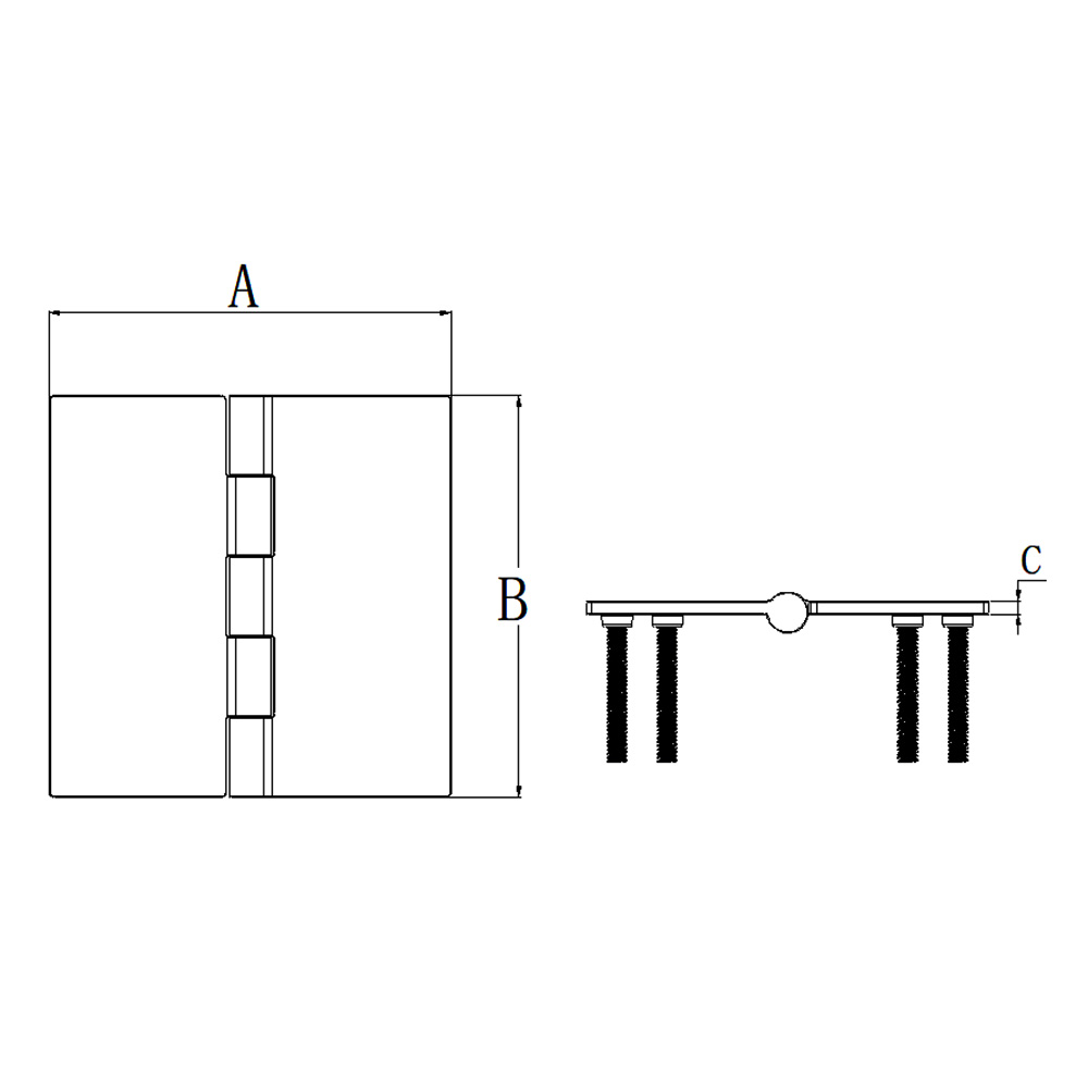 Flush Mount Butt Hinge Studded, 5