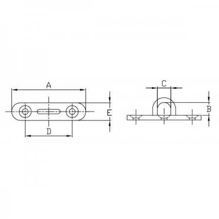 Oblong Pad Eyes, Heavy Duty 