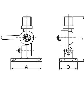 Nylon Dual-Axis Antenna Ratchet Mount 4-Way. Color - Ivory