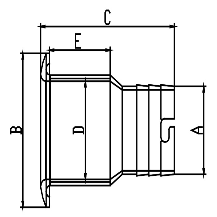 316 Stainless Steel Thru Hull with Stainless Steel Scupper, 3/4