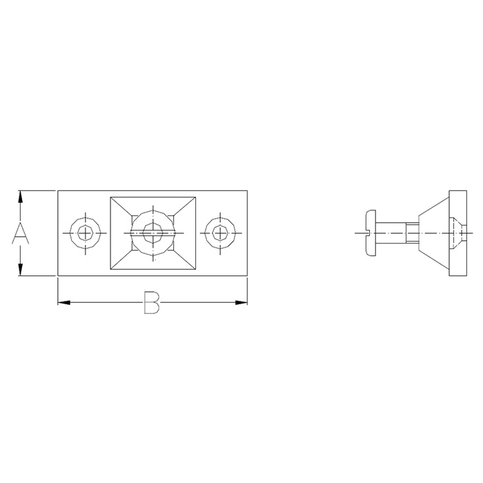 Side Mount Deck Hinge. 2-1/16