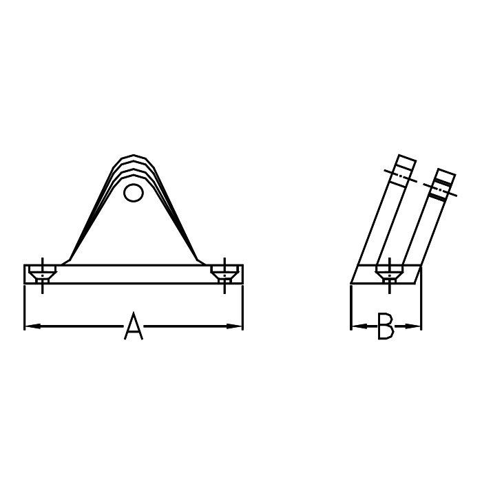 Angle Base Deck Hinge 80 Degrees with Removable Pin 