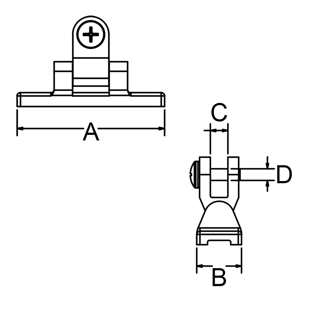 316 Stainless Steel Universal Deck Hinge