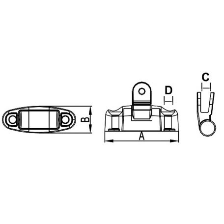 Bimini Top Stainless Adjustable Deck Hinge with Rubber Pad