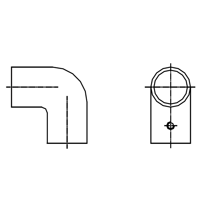 Stainless 2-Way Handrail Elbow