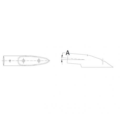 Stainless Steel Boat Hand Rail End 5-1/2 Degree, Top Mount 7/8