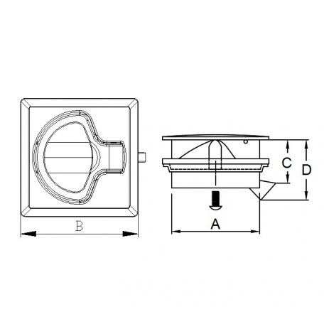 Stainless Square Slam Latch, 2