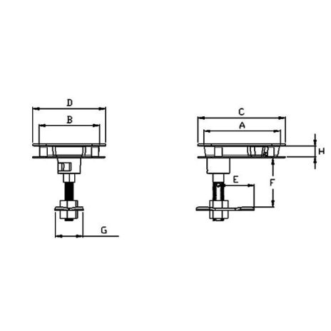 Stainless Steel Rectangular Flush Hatch Dog, T-Handle Compression Latch