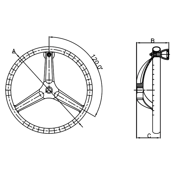 Stainless Steel 3-Spoke Sport Steering Wheel