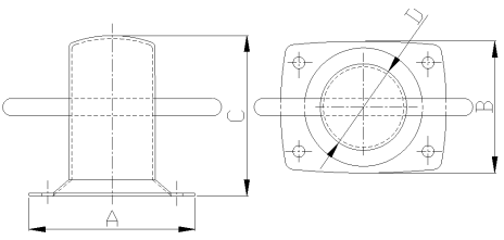 Small Stainless Samson Post Mooring Bitt - Bolt Through