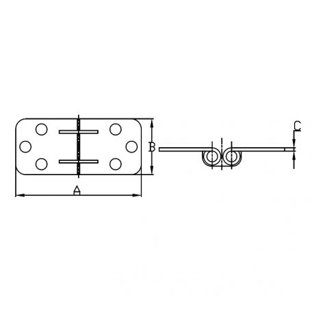 Stainless Steel Flush Mount 2-Pin Hinge, 2-3/4” x 1-5/8”