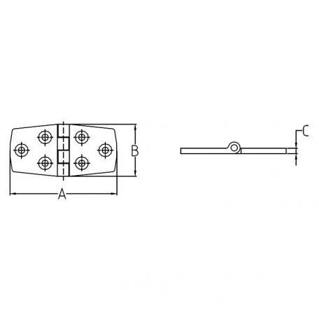 Stainless Door Hinge,  3” x 1-7/16” (Pair) 