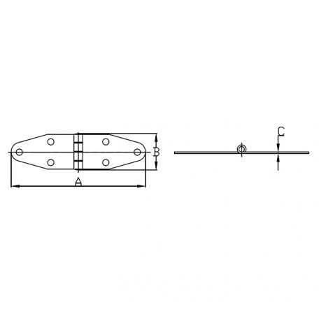 Stainless Strap Hinge 7-1/8” x 1-5/8” (Pair) 