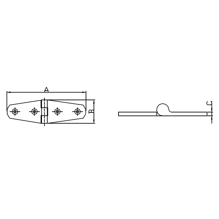 Stainless Steel Strap Hinges (Pair) 