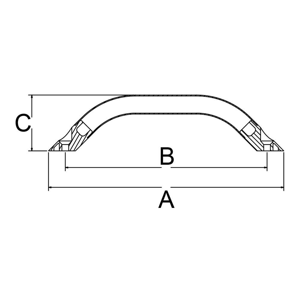 Top Mounted Grab Rail with Fingergrip, 6.5″