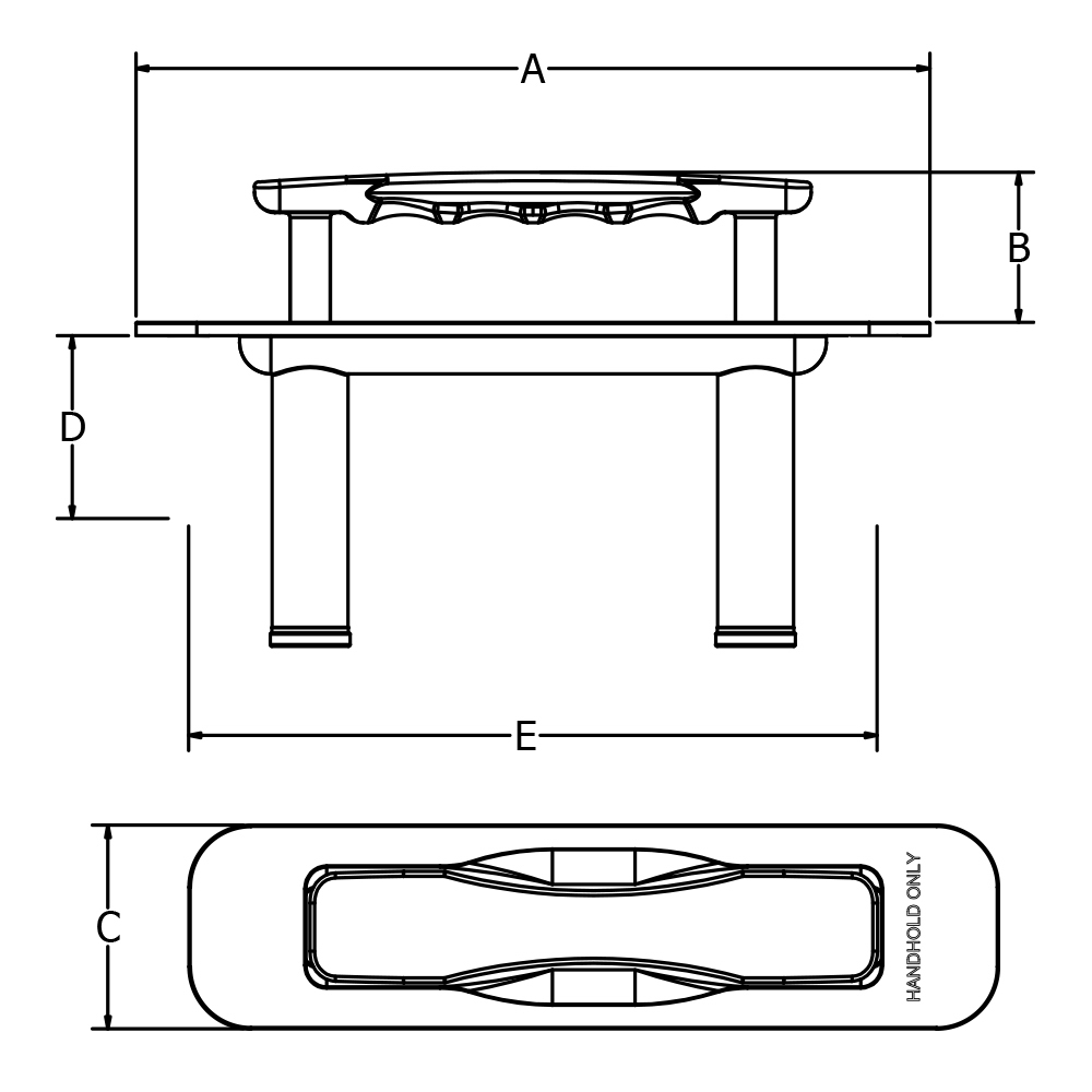Stainless Steel Top Mounted Pull-Up Grab Rail