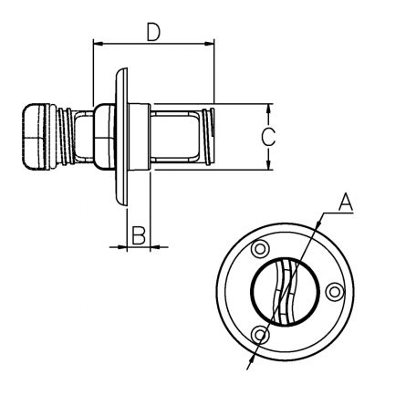 Stainless Captive Garboard Drain Plug, Round