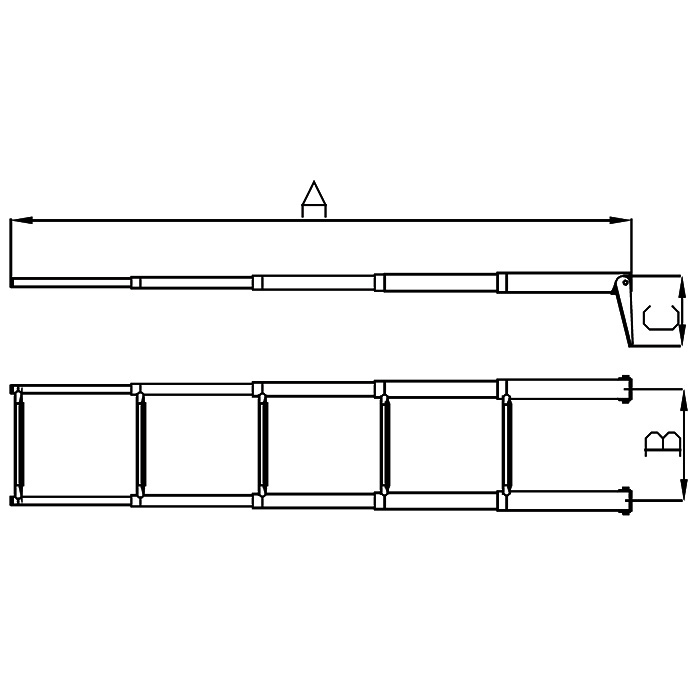 Over Platform Telescoping Drop Ladder