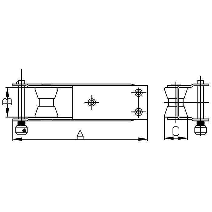 Stainless Anchor Bow Roller with Quick Release Pin