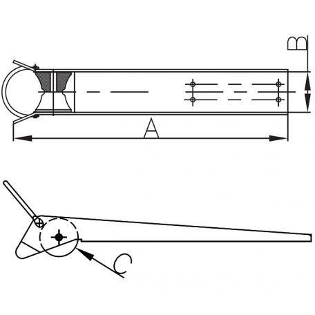 Stainless Large Universal Bow Anchor Roller 23-1/4