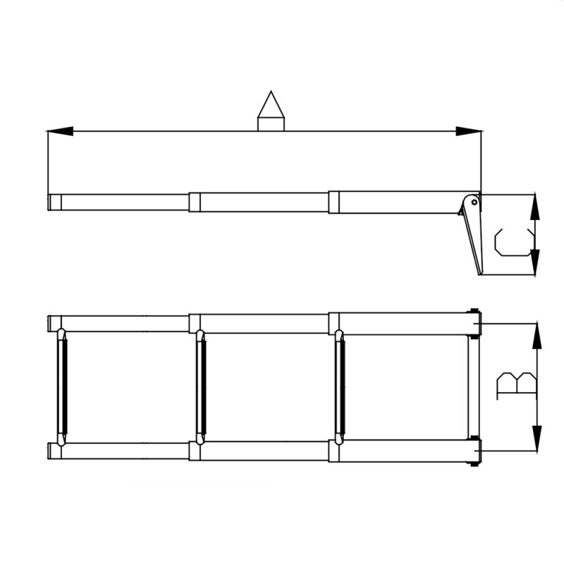 Over Platform Telescoping Ladder with Handle Bar