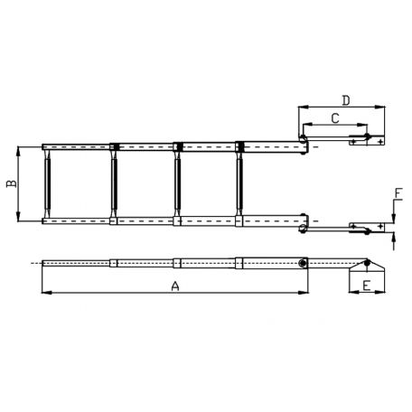 Stainless Steel Fold Out with Grab Rail Over Platform Telescoping Ladder