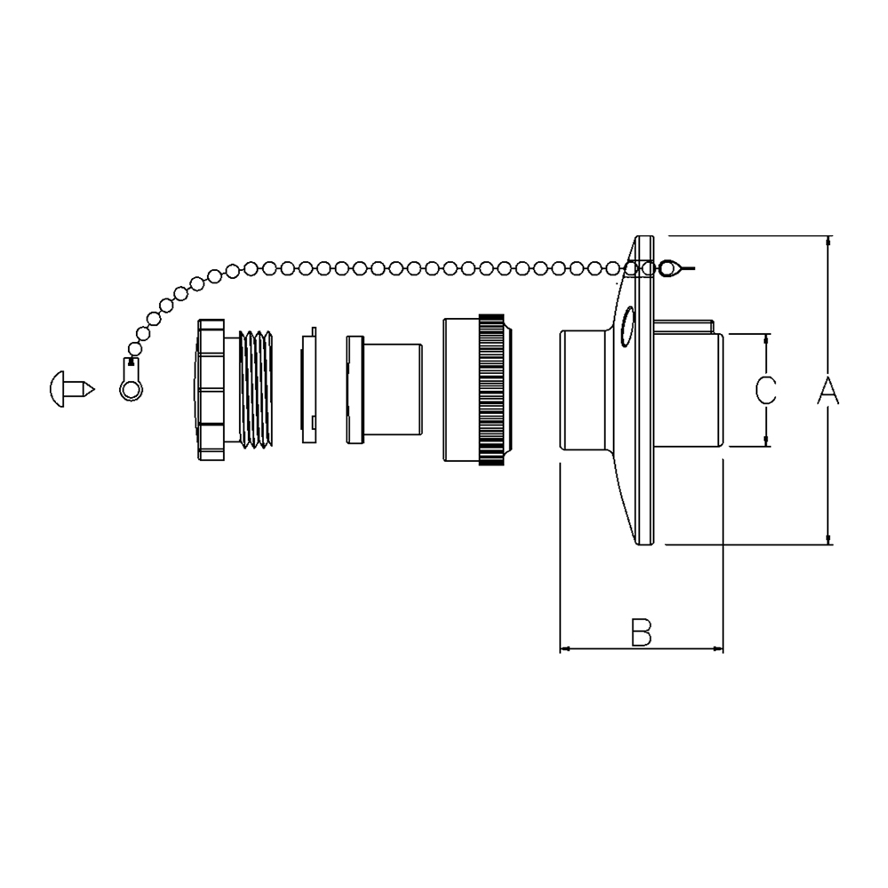 Stainless Water Inlet with Cap 