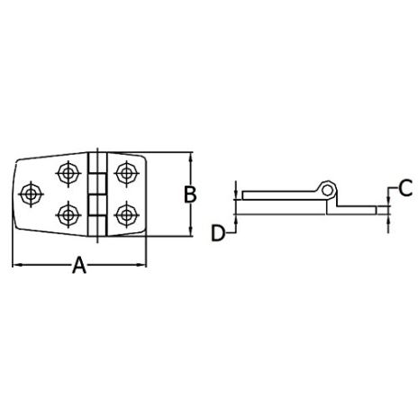 Stainless Offset Hinges (Pair)