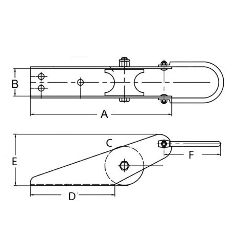 Fairlead Anchor Roller 10.15'', Mirror, with Bail