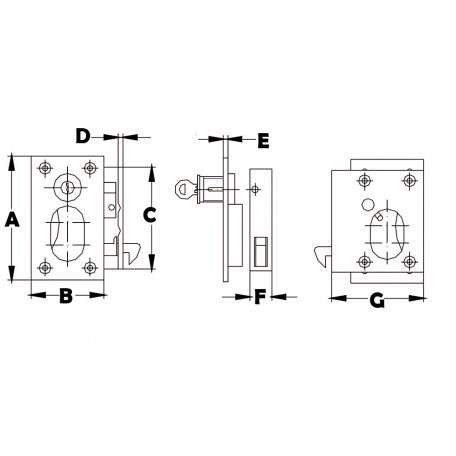 Stainless Steel Sliding Door Lock Set with Key